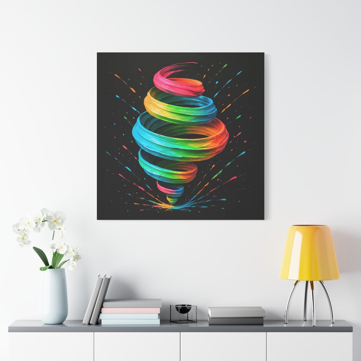 Vibrant Swirl Canvas Art - Cyclone Design