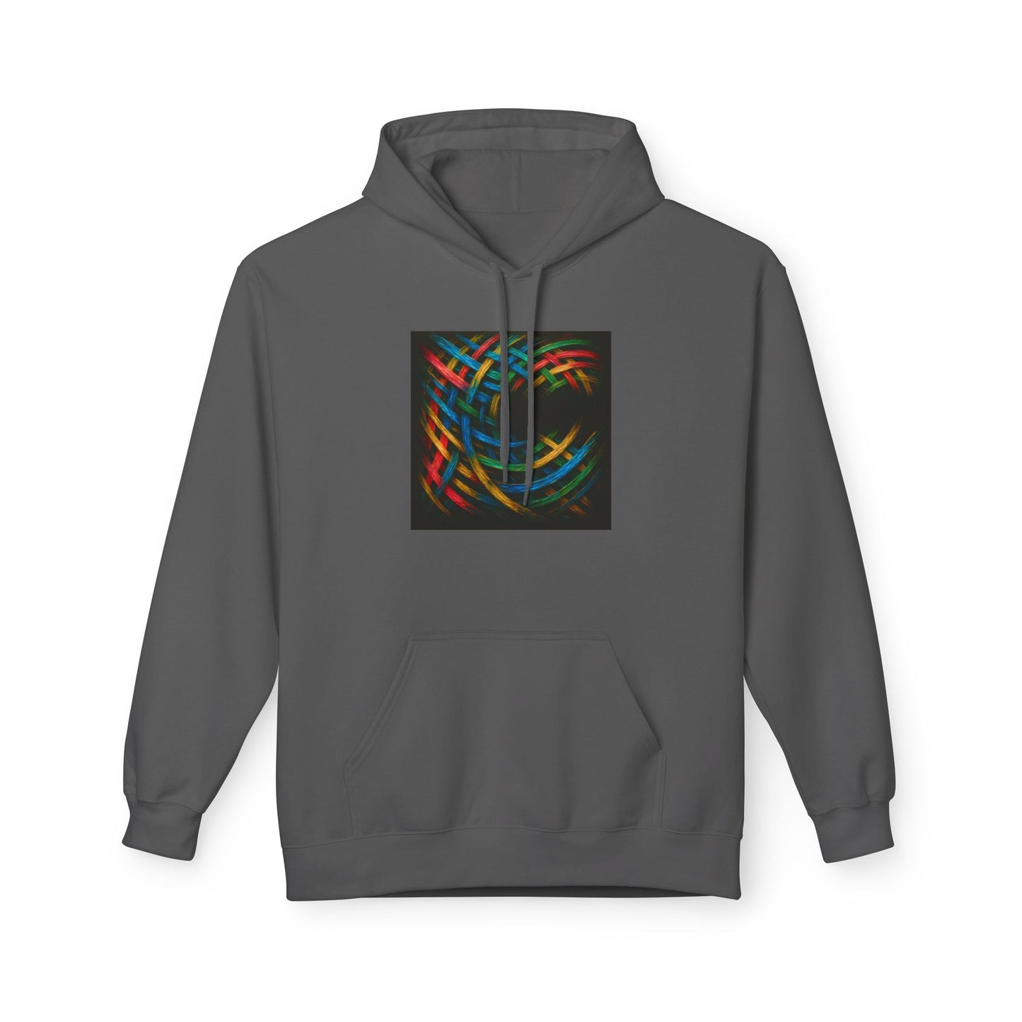 Colorful Abstract Fleece Hoodie for Cozy Style - Weave Design