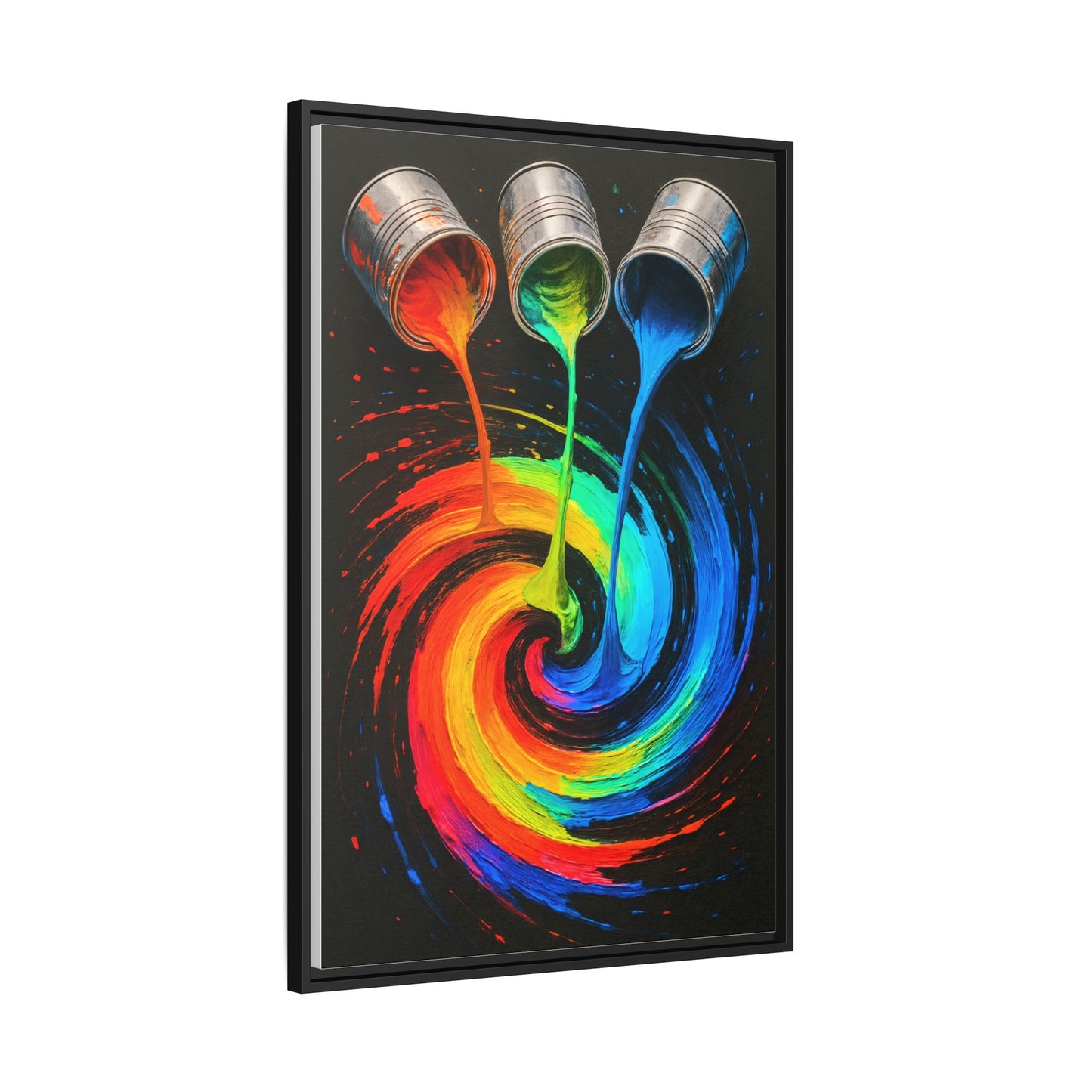 Colorful Abstract Wall Art Framed Canvas Print  - Melt Design