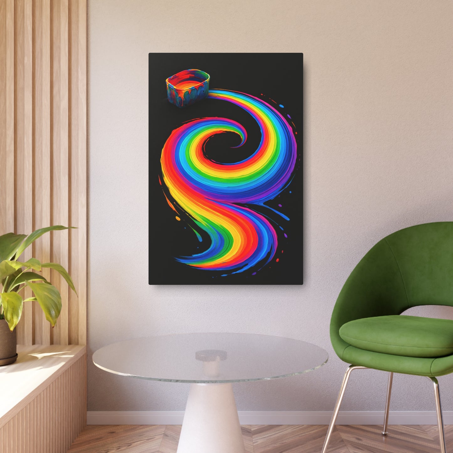 Vibrant Rainbow Metal Art for Home Decor - Melt Design