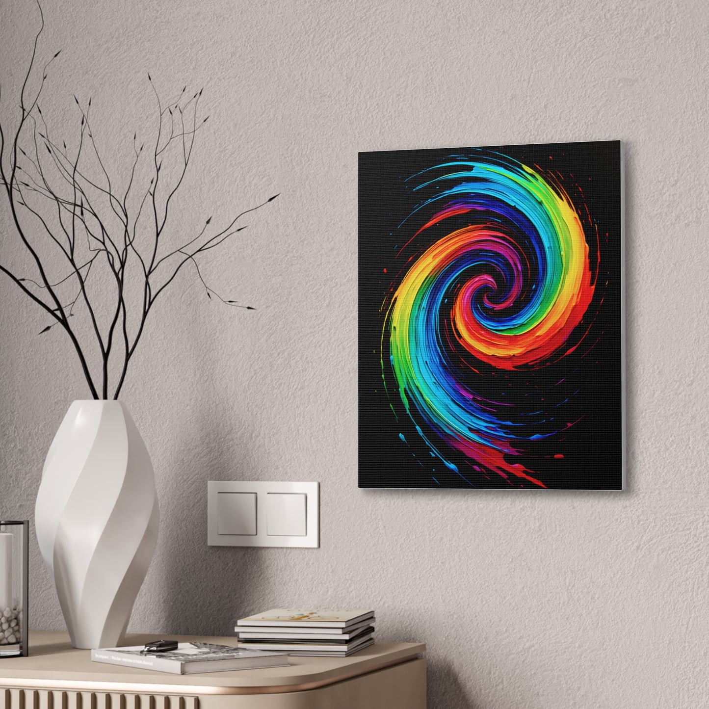 Colorful Swirl Canvas Art - Cyclone Design