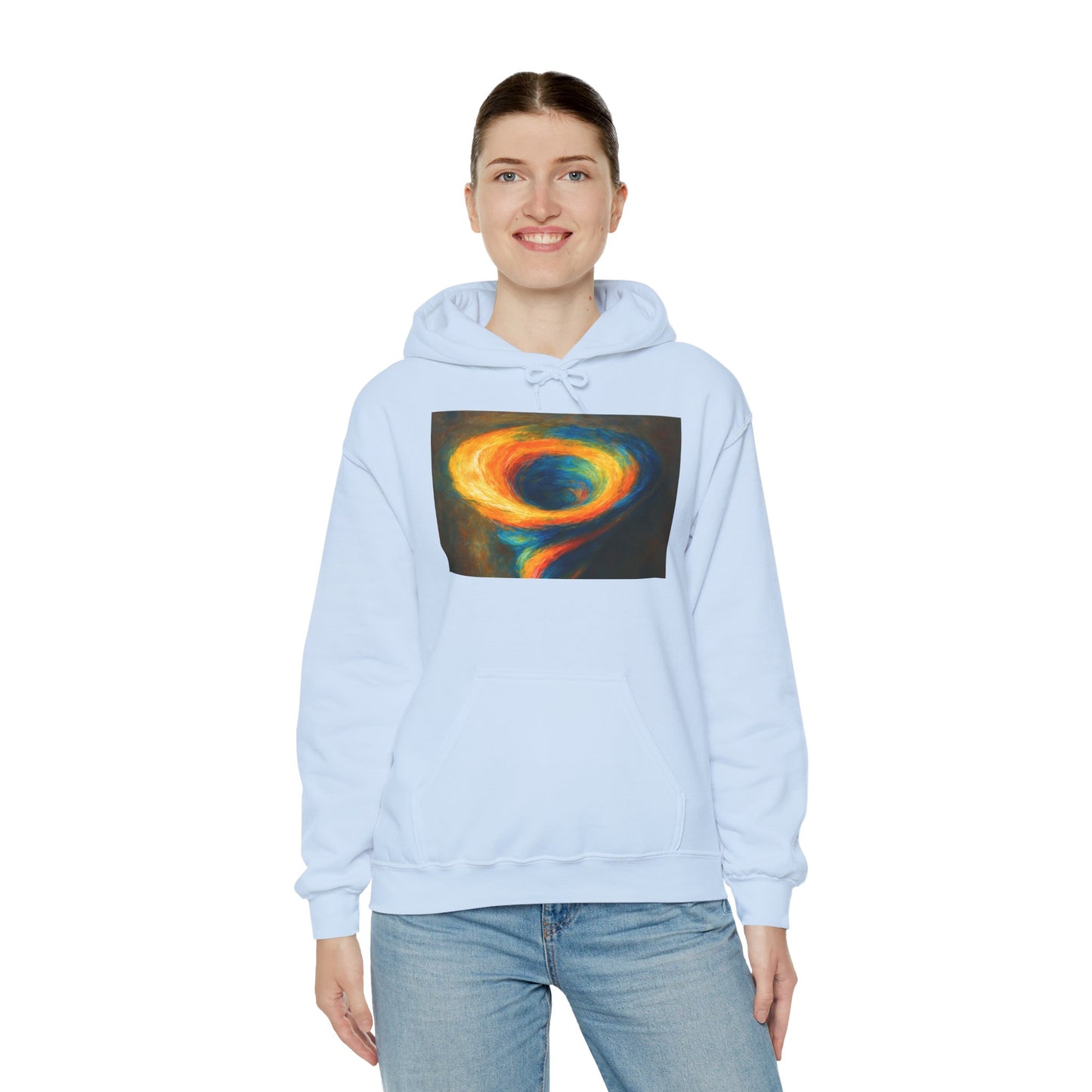 Colorful Whirlwind Unisex Hoodie - Cyclone Design