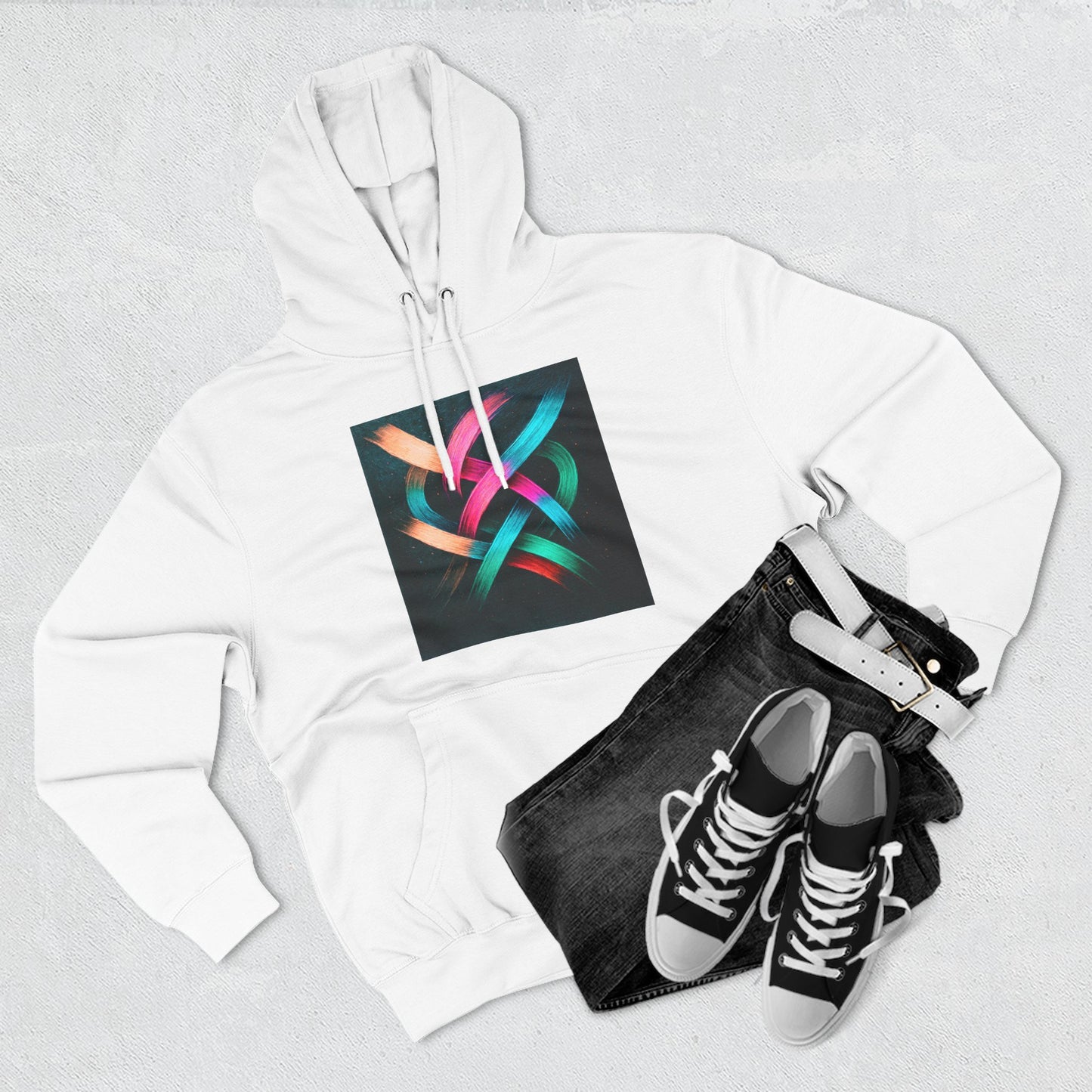 Colorful Abstract Art Hoodie - Weave Design