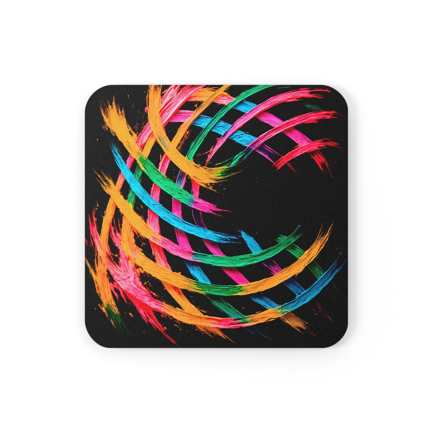 Vibrant Cork Back Coaster  - Weave Design