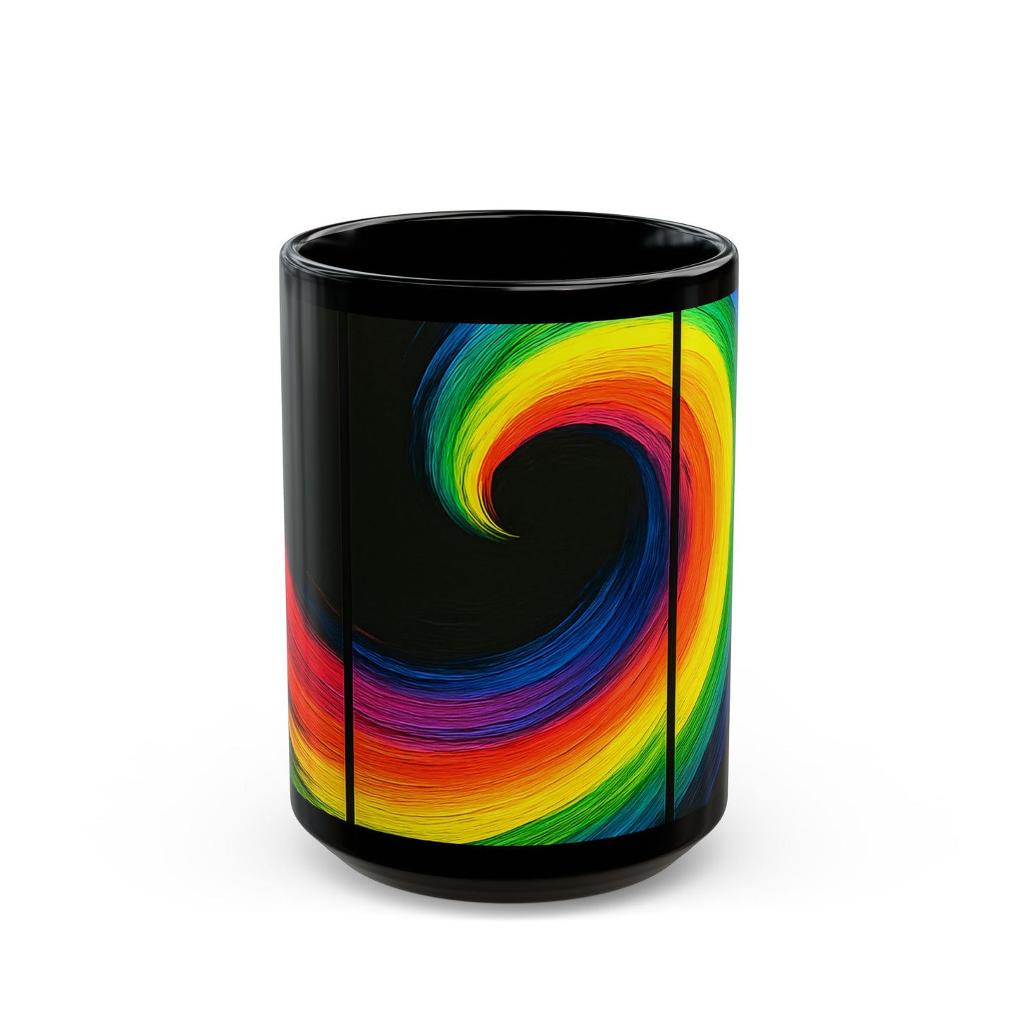 Unique Ceramic Black Mug - Cyclone Design