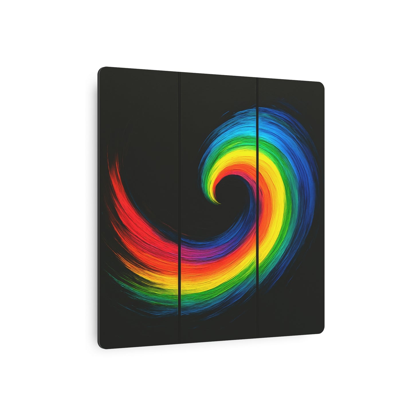 Vibrant Wave Metal Art - Cyclone Design