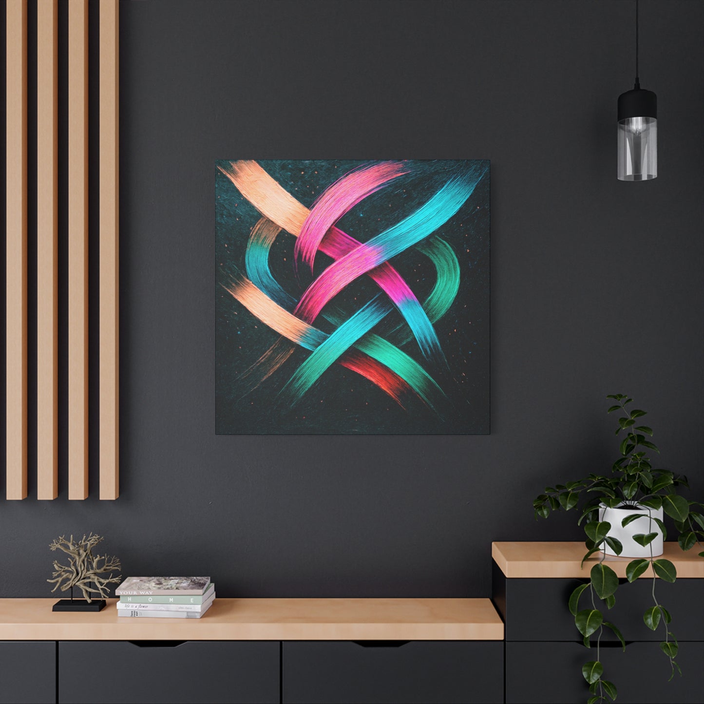 Colorful Abstract Canvas Art Print - Weave Design