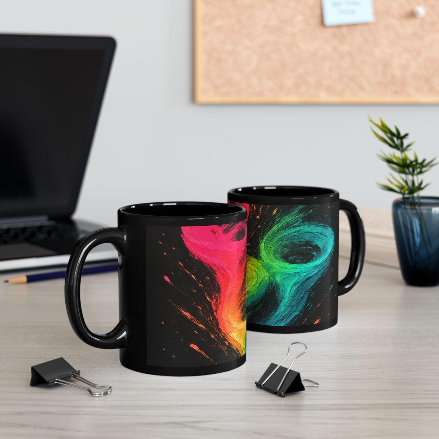 Vibrant Abstract Swirl Coffee Mug - Cyclone Design