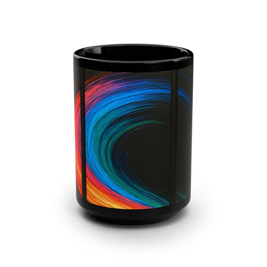 Colorful Swirl Ceramic Coffee Black Mug - Weave Design