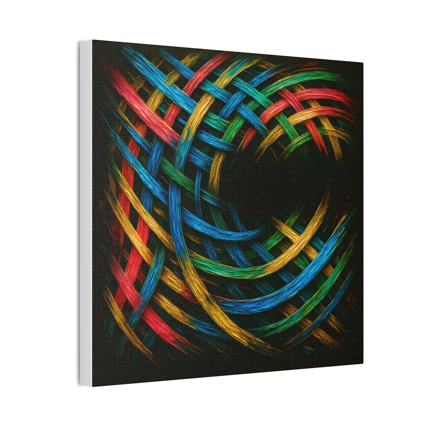 Vibrant Abstract Canvas Art - Weave Design
