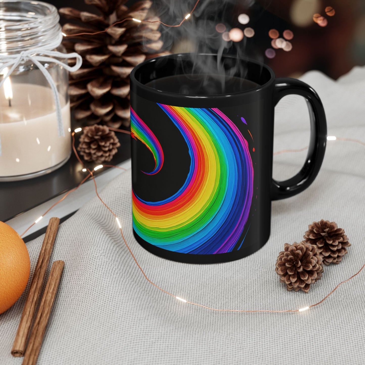 Black Ceramic Mug for Coffee - Melt Design