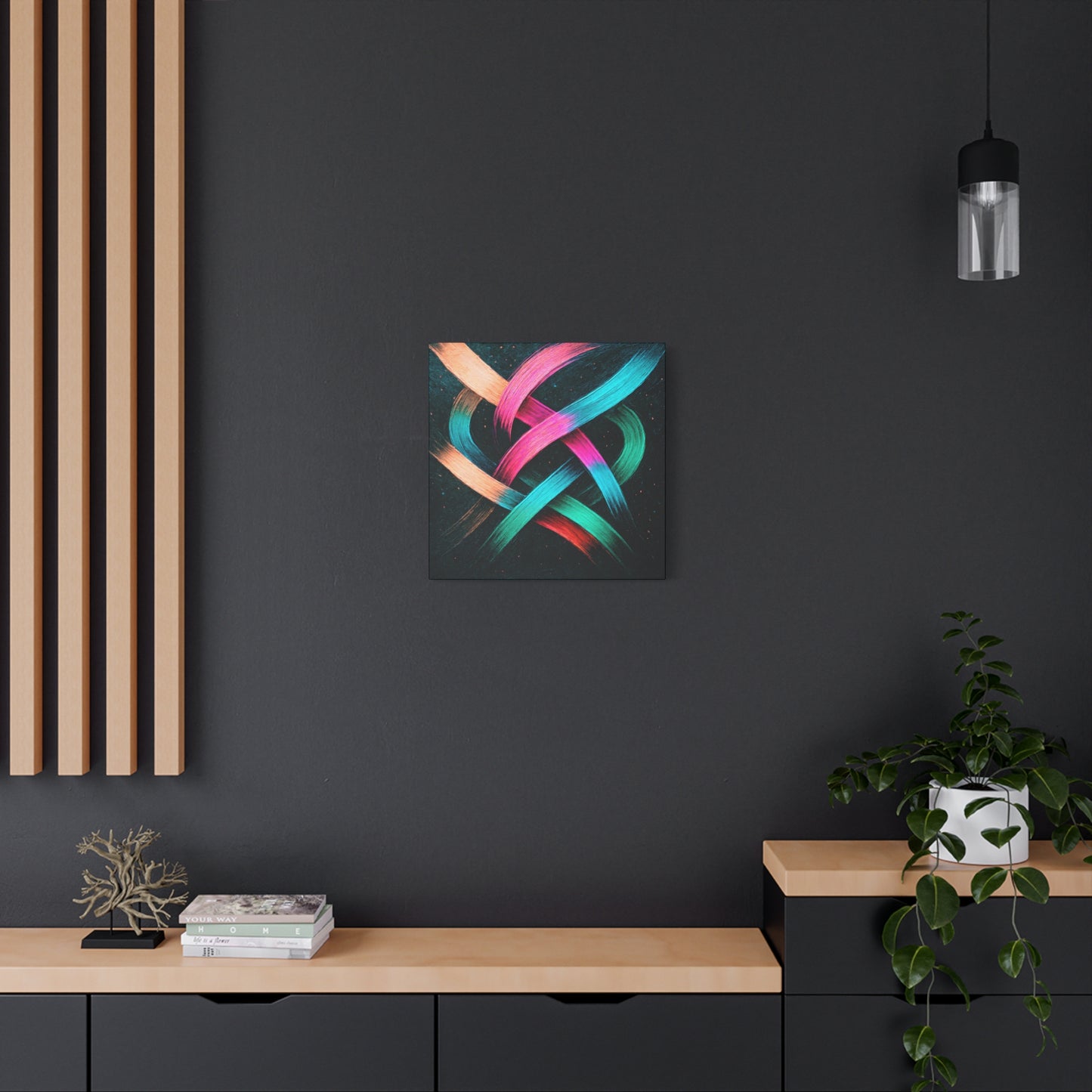 Colorful Abstract Canvas Art Print - Weave Design