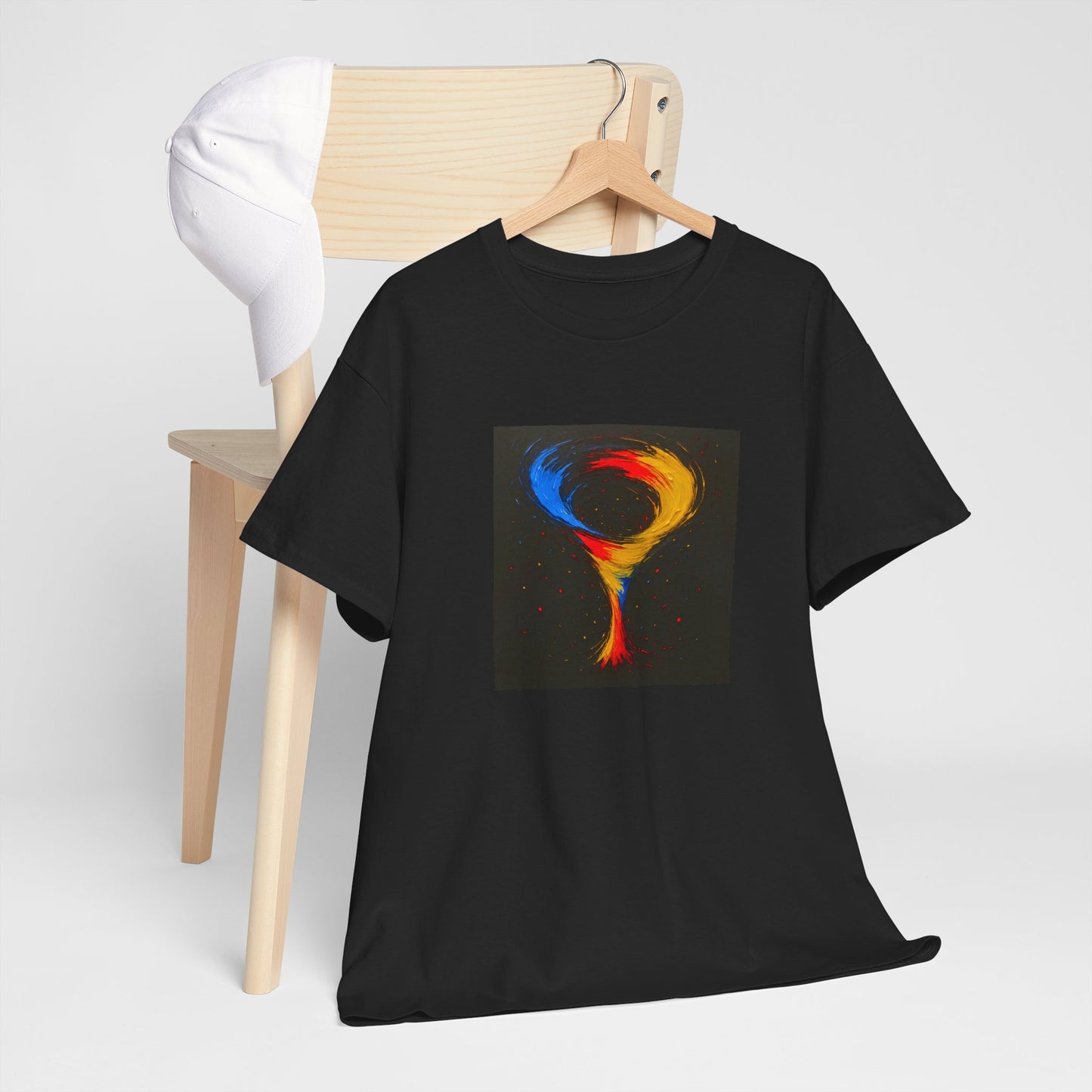 Unisex Heavy Cotton Abstract Art Tee - Cyclone Design