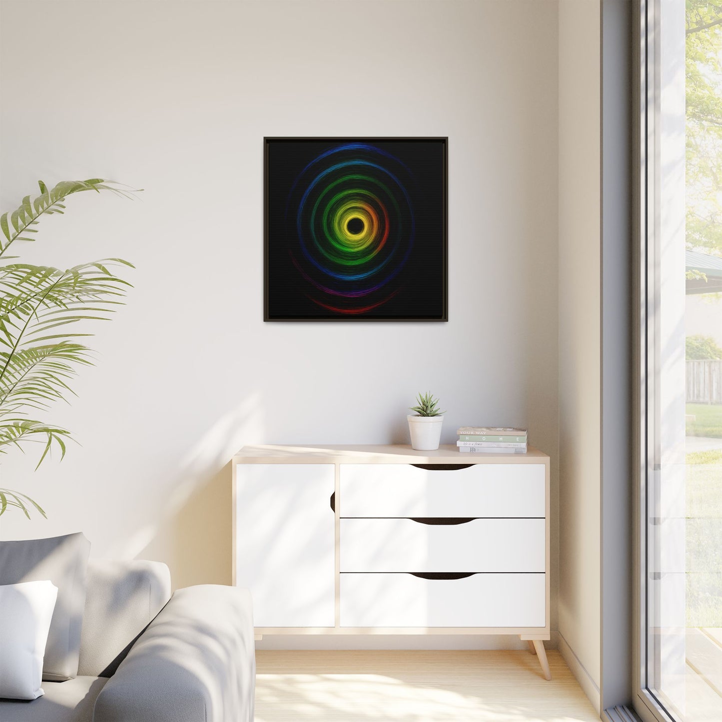 Framed Colorful Ripple Art Print - Cyclone Design