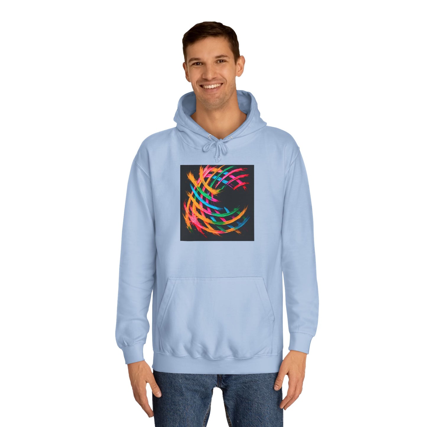 Colorful Swirl Unisex College Hoodie - Weave Design