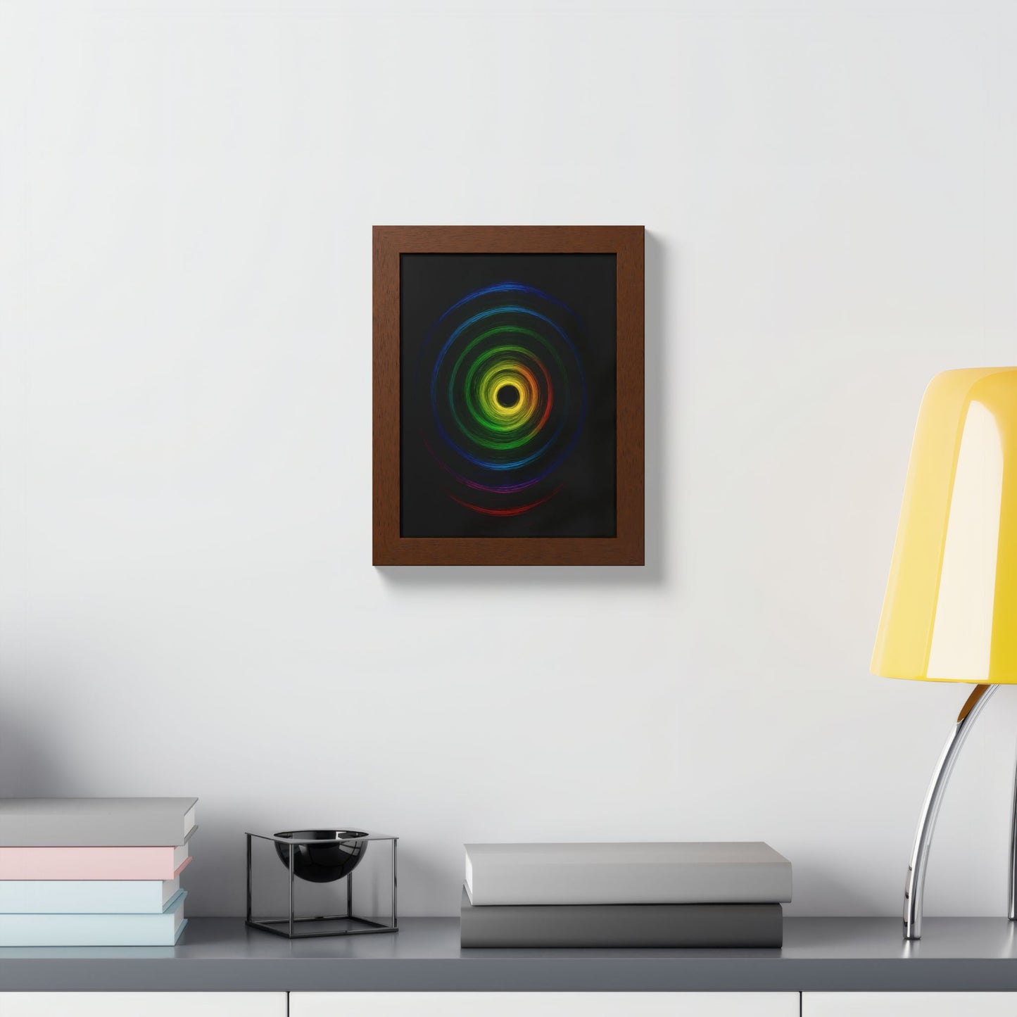 Modern Spiral Wooden Framed Print WallArt - Cyclone Design