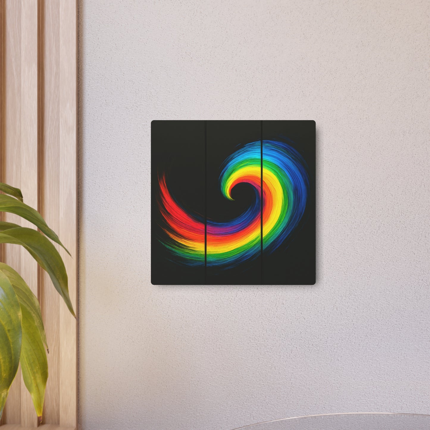 Vibrant Wave Metal Art - Cyclone Design