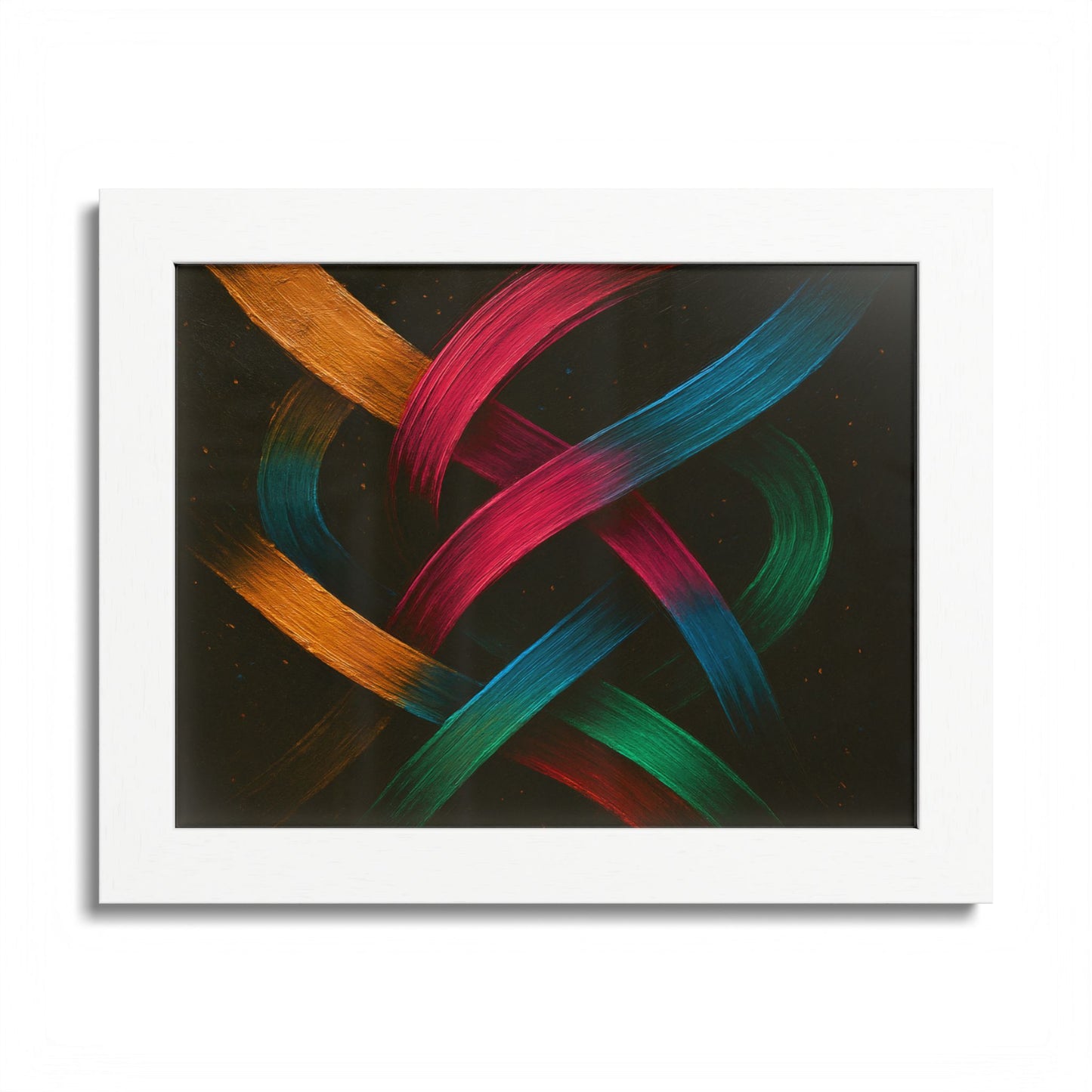 Vibrant Wooden Framed  Gallery Wall Art - Weave Design
