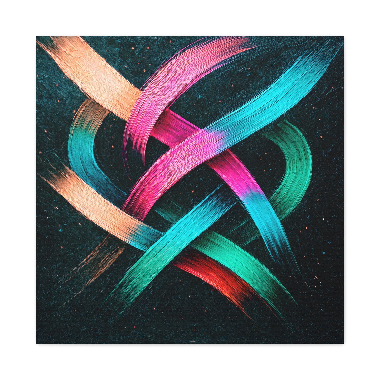 Colorful Abstract Canvas Art Print - Weave Design