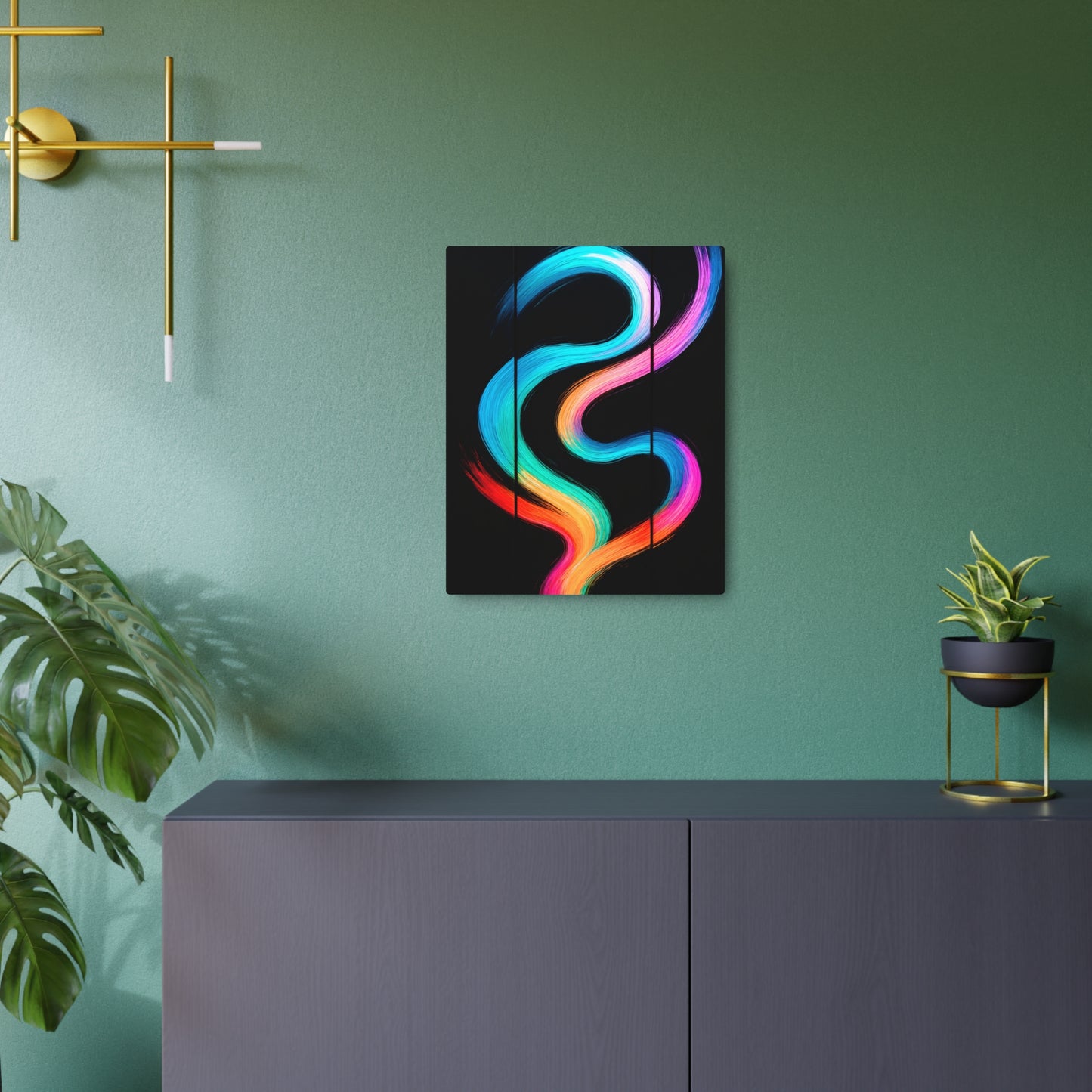 Colorful Abstract Metal Wall Art - Weave Design