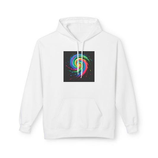 Colorful Spiral Art Fleece Hoodie - Melt Design
