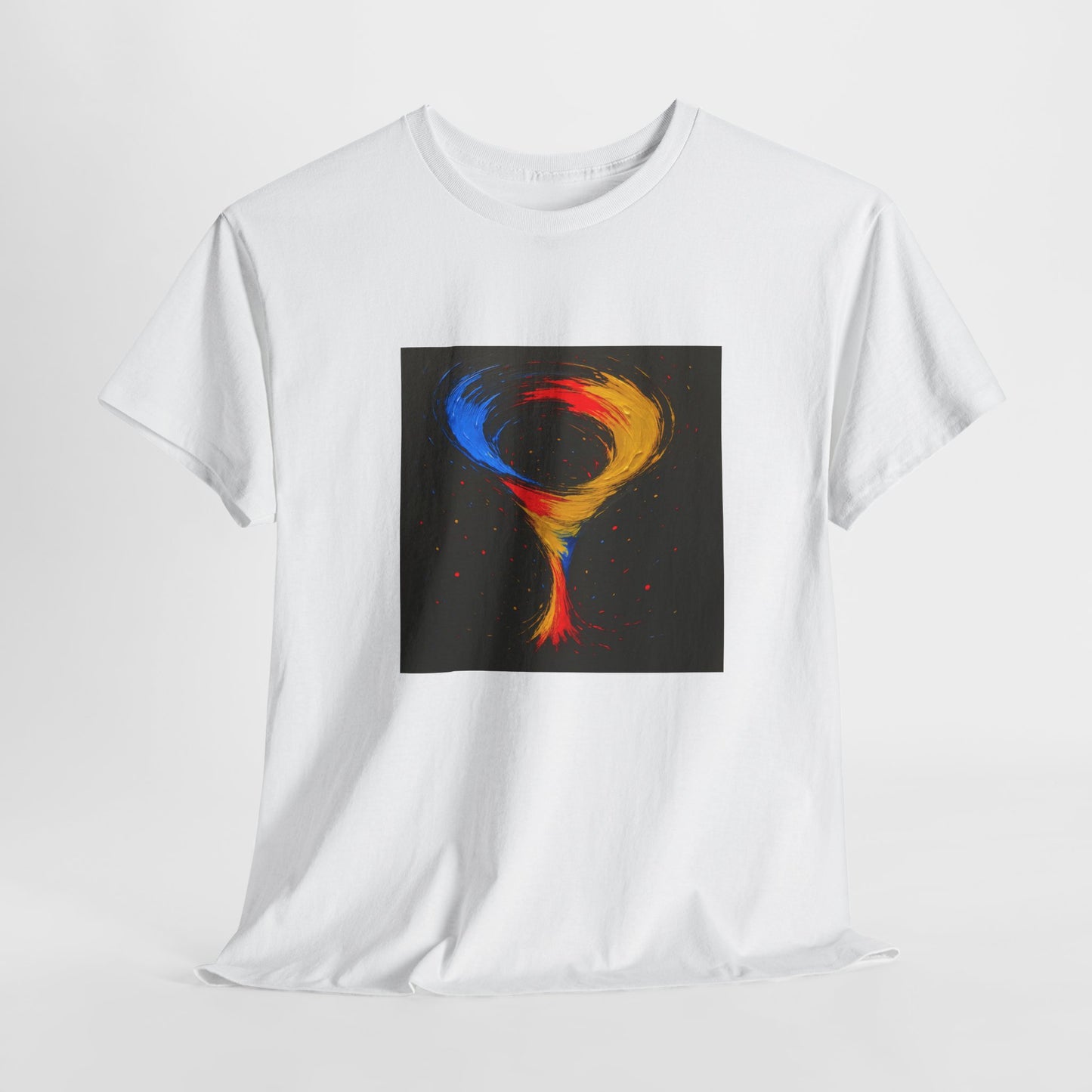 Unisex Heavy Cotton Abstract Art Tee - Cyclone Design