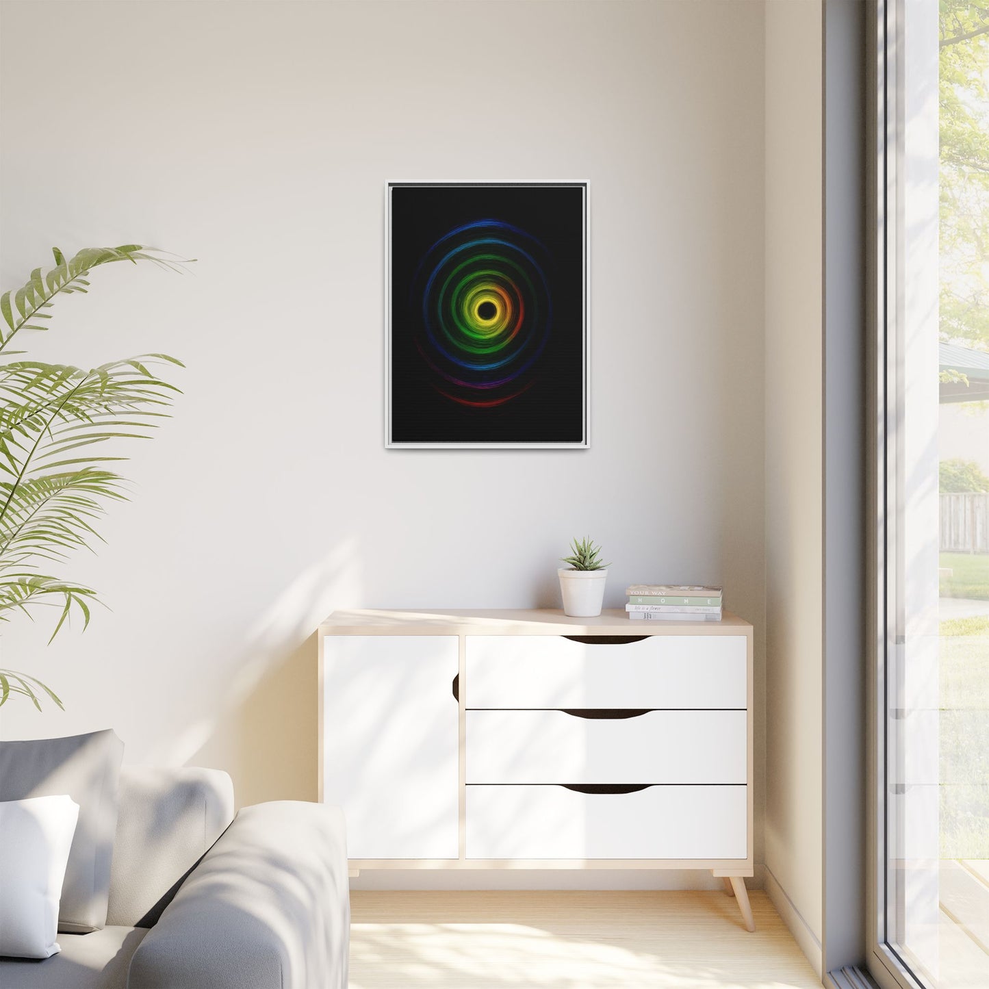 Framed Colorful Ripple Art Print - Cyclone Design