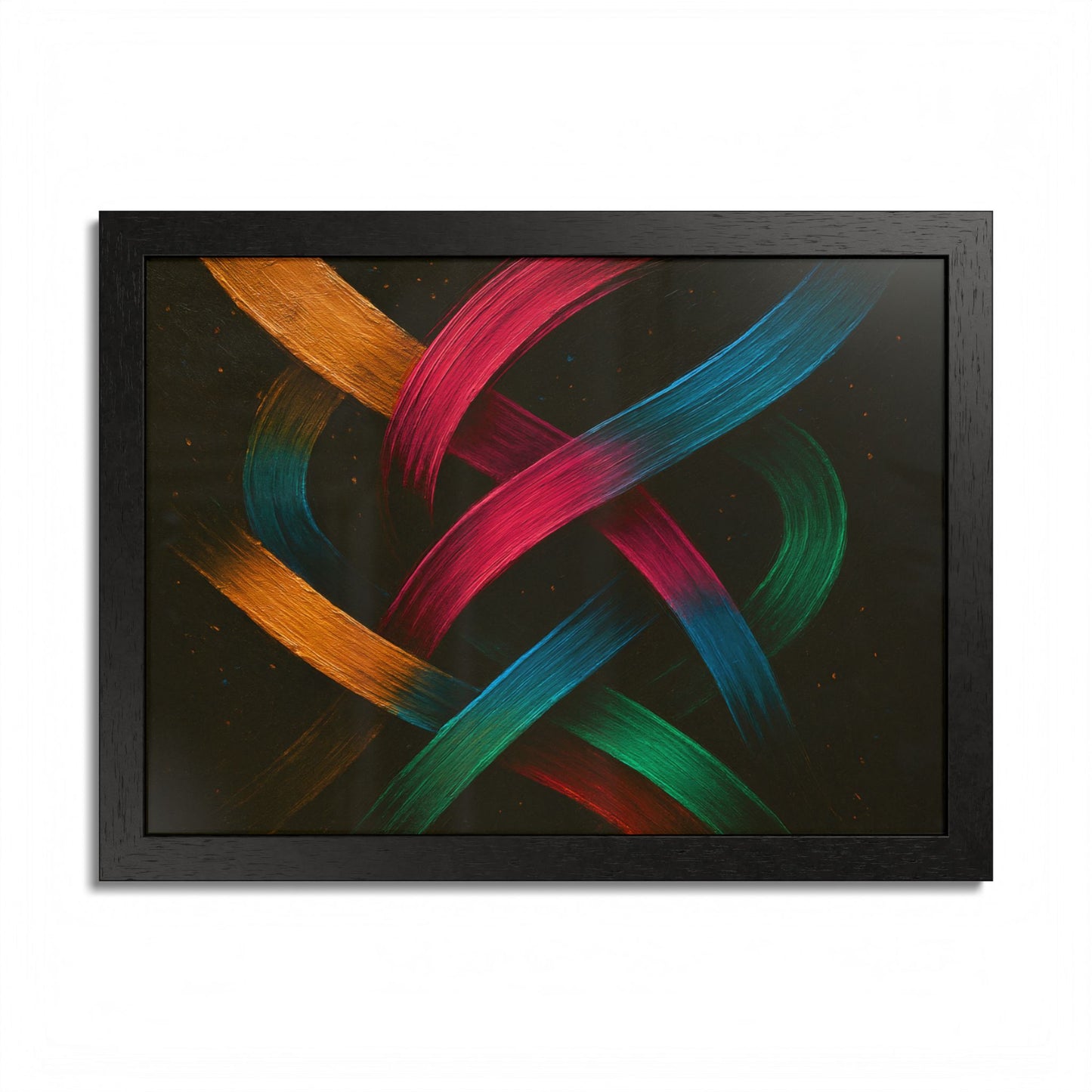 Vibrant Wooden Framed  Gallery Wall Art - Weave Design