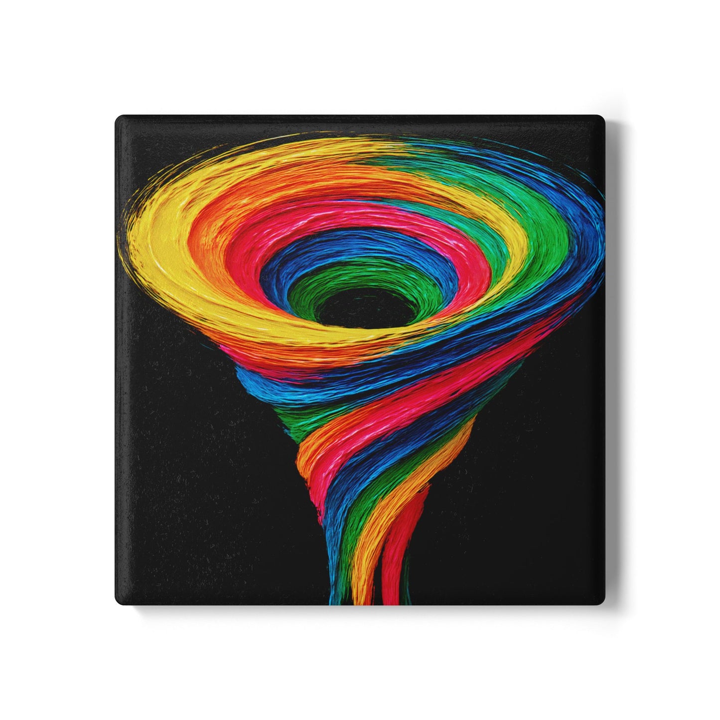Vibrant Swirl Ceramic Coaster - Cyclone Design