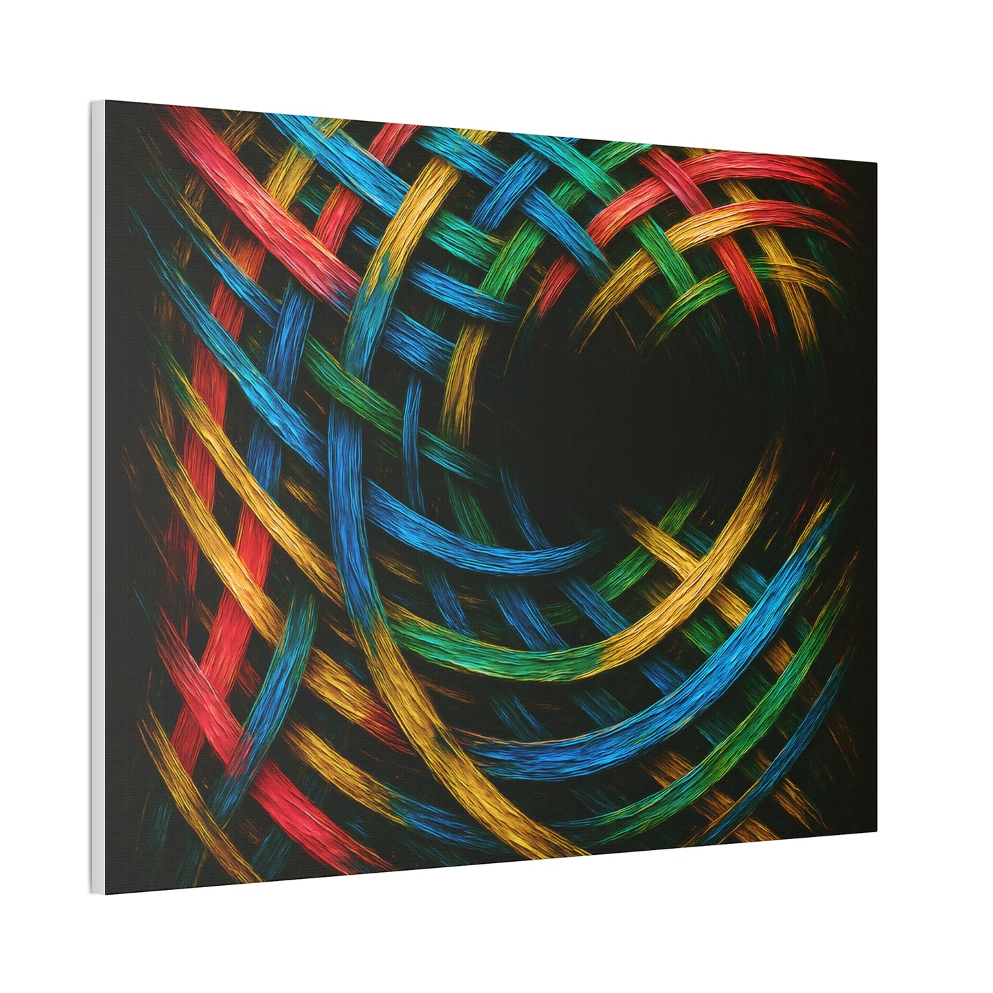 Vibrant Abstract Canvas Art - Weave Design
