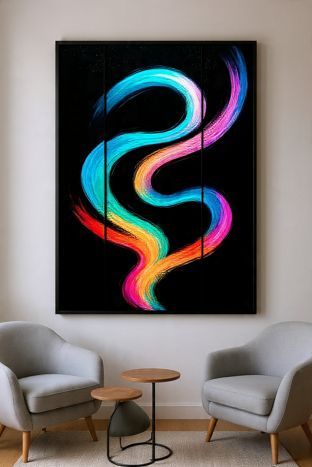Stretched Canvas Colorful Abstract Wall Decor - Weave Design