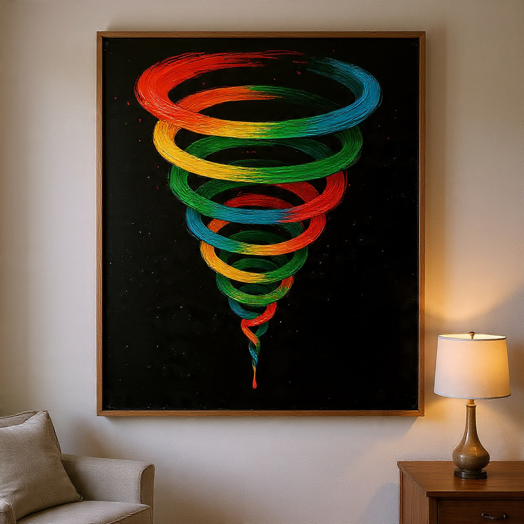 Vibrant Tornado Metal Art - Cyclone Design